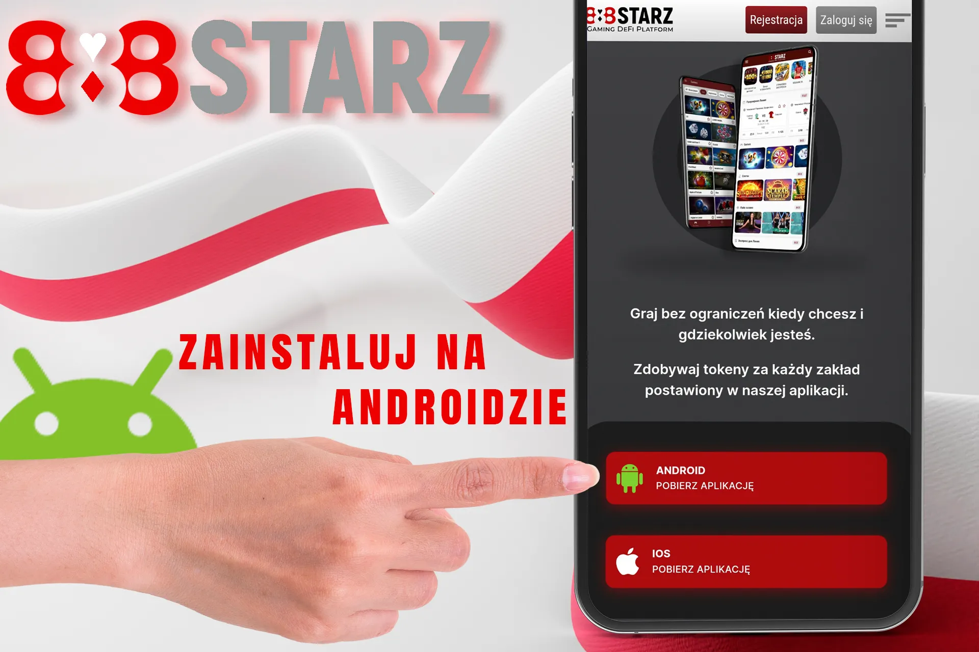 Zainstaluj aplikację mobilną 888Starz na Androida