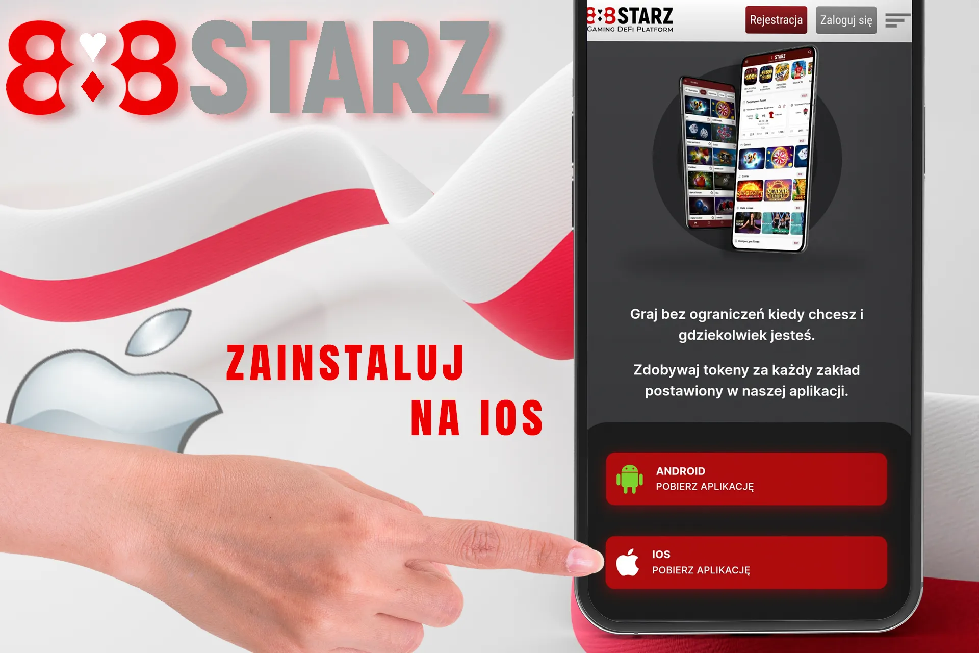 Zainstaluj aplikację mobilną 888Starz na iOS
