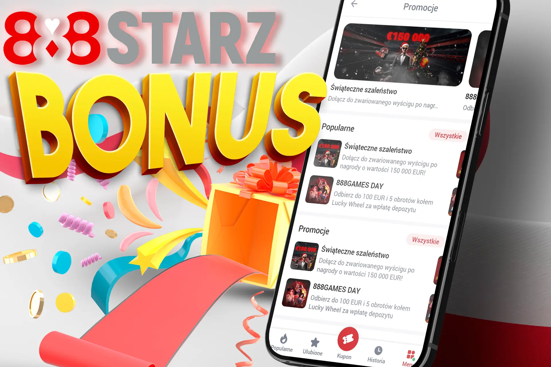 Sprawdź bonusy i promocje w aplikacji mobilnej 888Starz
