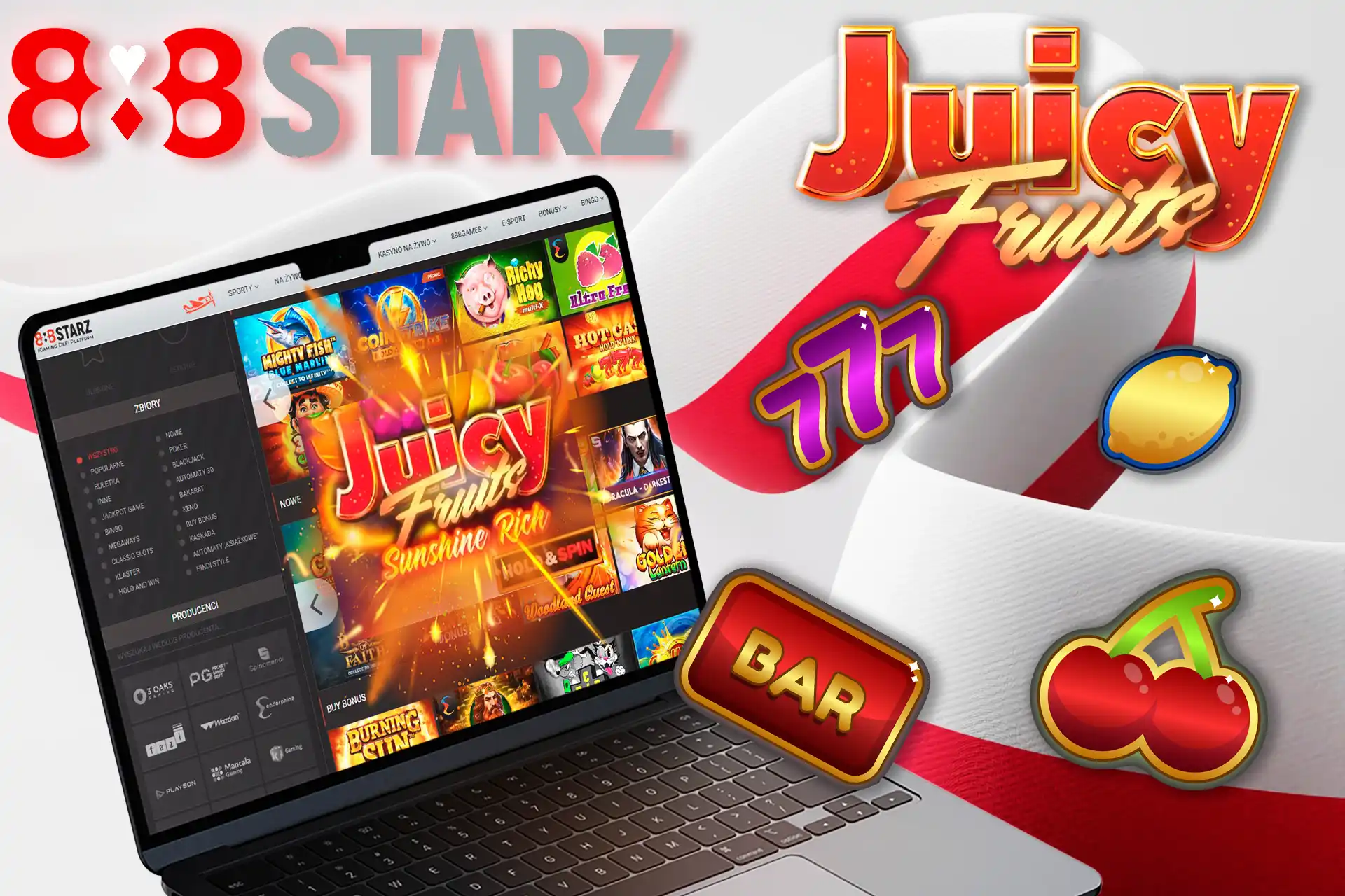 Zagraj w Juicy Fruits Sunshine Rich na 888starz
