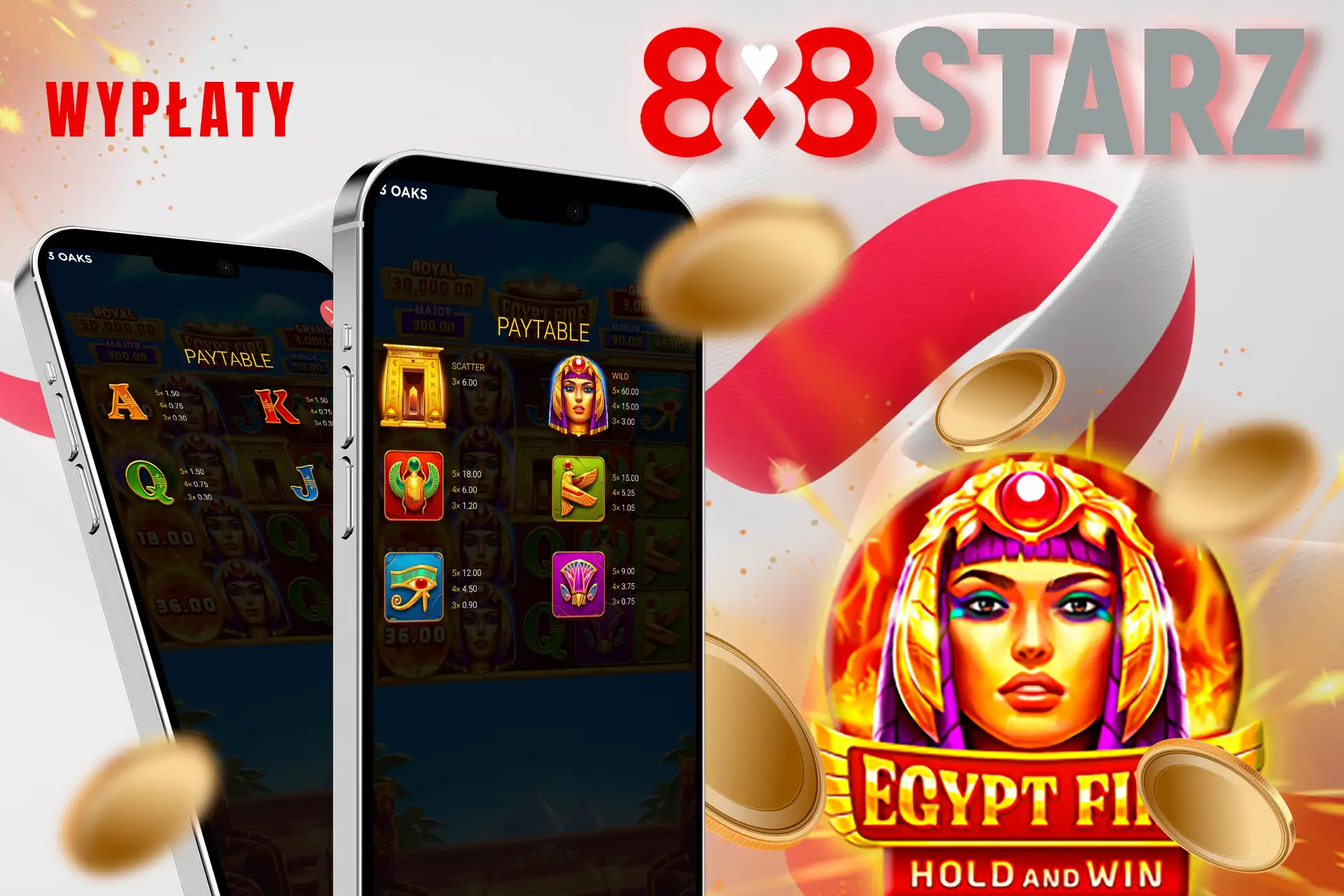 Wypłaty Egypt Fire: Hold and Win na 888starz